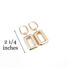 Load image into Gallery viewer, Metallic Rectangle Link Earrings
