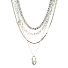 Load image into Gallery viewer, Layered Carabiner Lock Necklace Set
